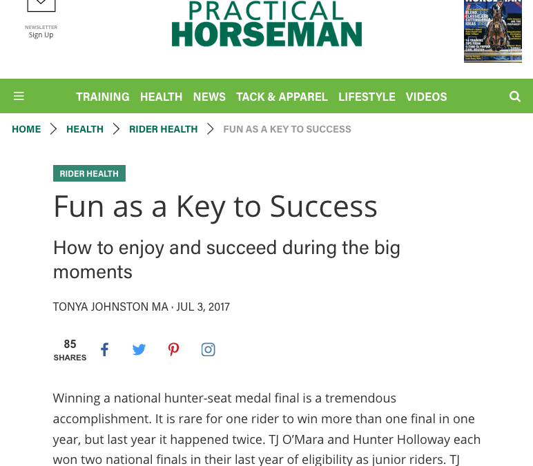 Practical Horseman Column: Fun as a Key to Success